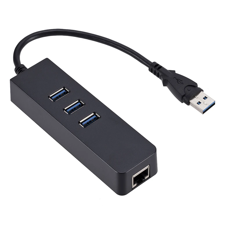 

10 шт. 3 порта USB 3,0 концентратор с сетевой картой Rj45 Gigabit Ethernet USB3.0 концентратор адаптер док-кабель для ноутбука Настольный ПК