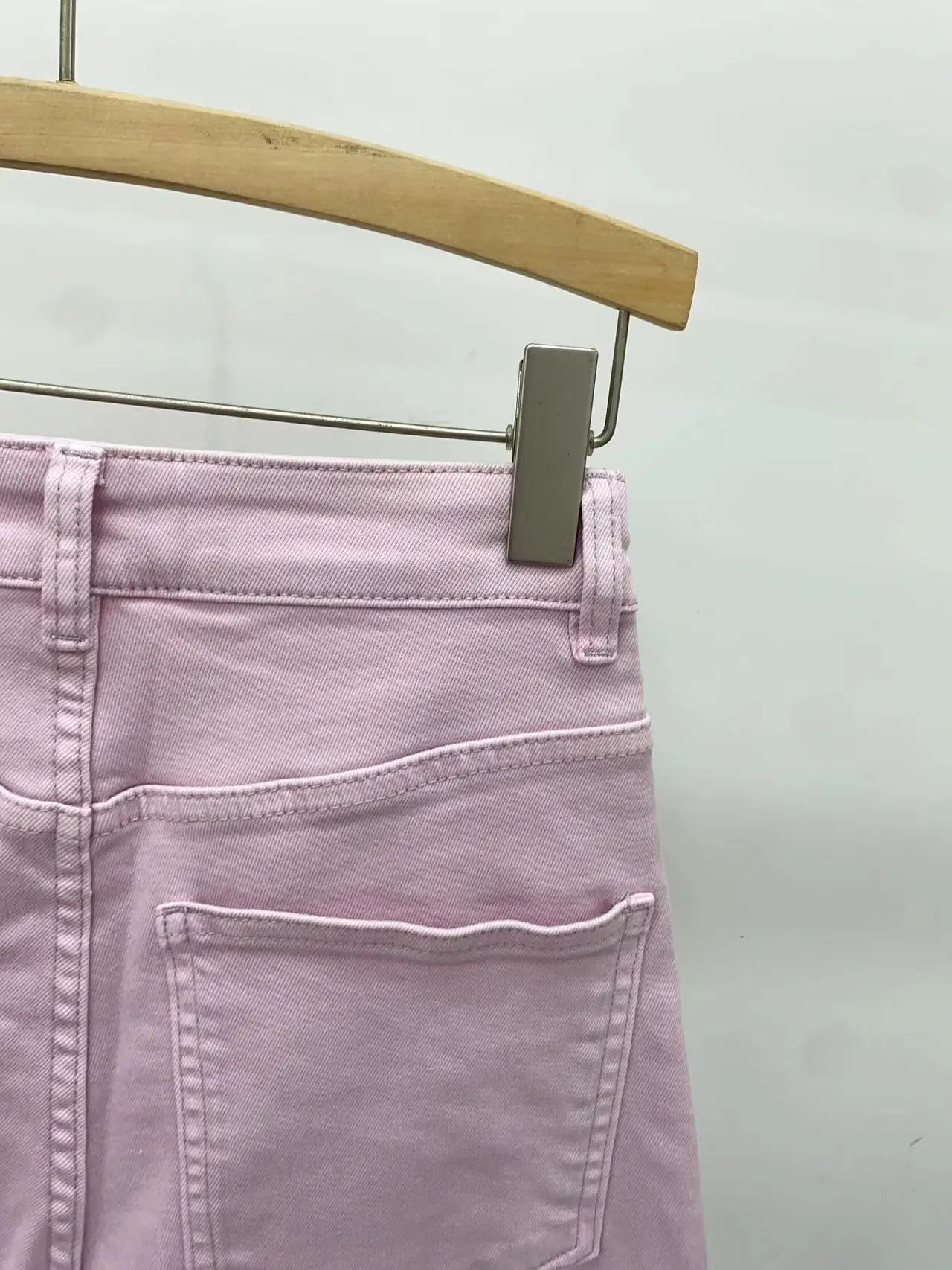 

Женские джинсы с завышенной талией, прямые свободные розовые широкие брюки