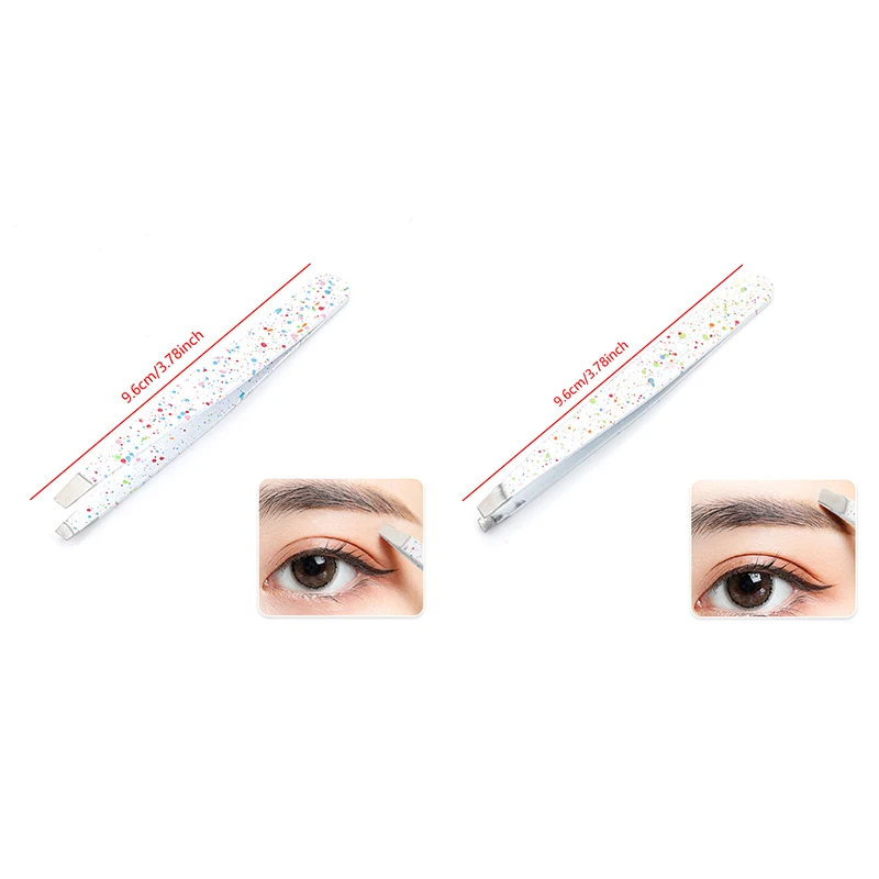 

1pcs Eyebrow Tweezer Colorful Hair Beauty Fine Hairs Puller Stainless Steel Slanted Eye Brow Clips Removal Makeup Tools