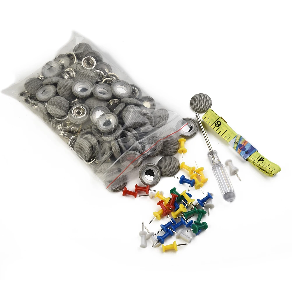 

Repair Buckle Car Roof Buckle 20mm 60PCS Accessories Cloth Decoration Gray Kits Mend The Car Metal Special Coating