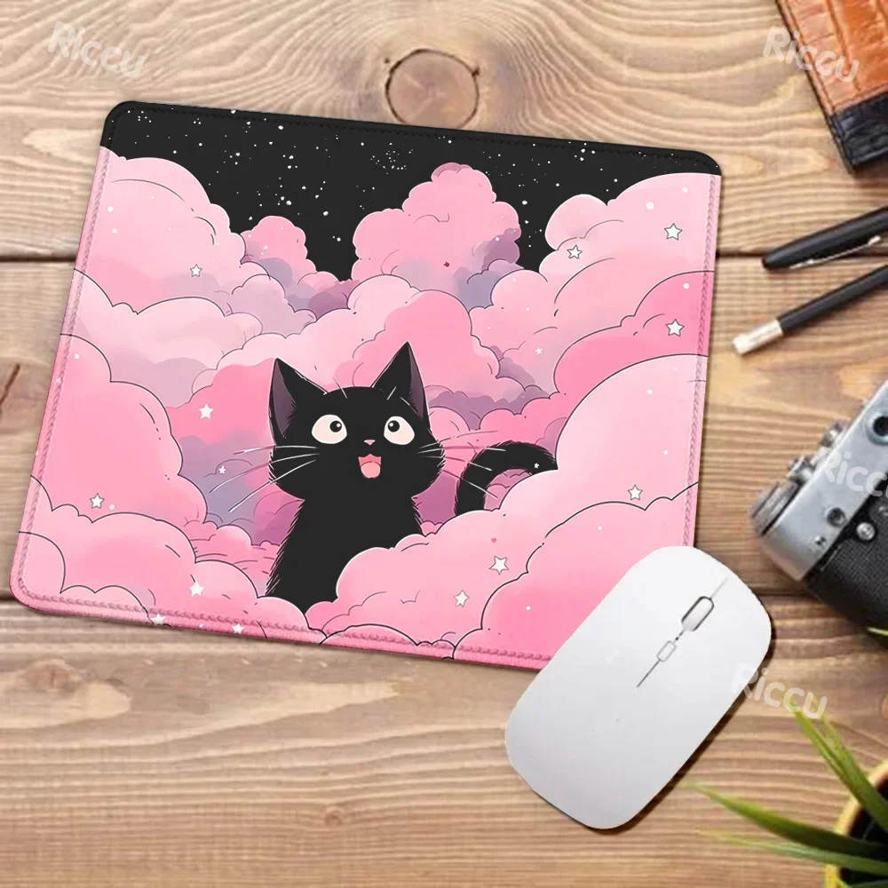 Cute Starry Sky Cat Mousepad Computer Small Teclado Rug Table Keyboard Desk Mat Laptop Nonslip Cushion Gaming Accessories Office