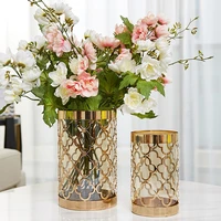 home luxury vase glass nordic transparent vintage wedding hydroponic vase vertiplant desk decoration jarron home decor item