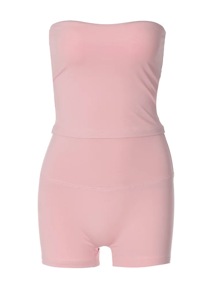 Однотонные шорты Absobe блестящий топ-труба с вырезом лодочкой узкие брюки высокой