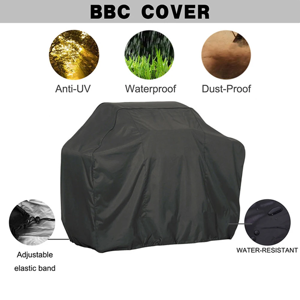 

Storage Bag Grill Cover 210D Oxford Cloth BBQ Cover Black Coated Silver Dustproof Furniture Dust Cover Outdoor