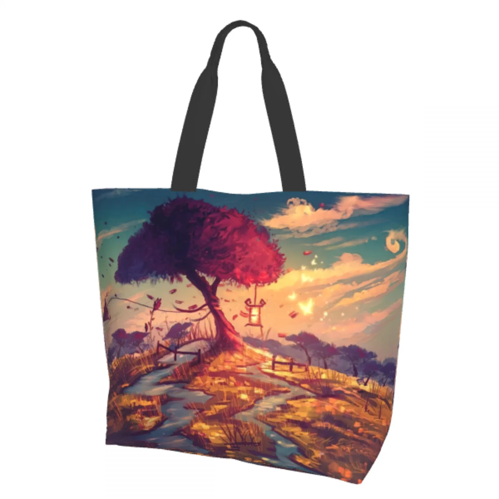 

Traditional Chinese Painting Tote Bag China's Wind Grocery Bags Ink And Wash Shopping Bags