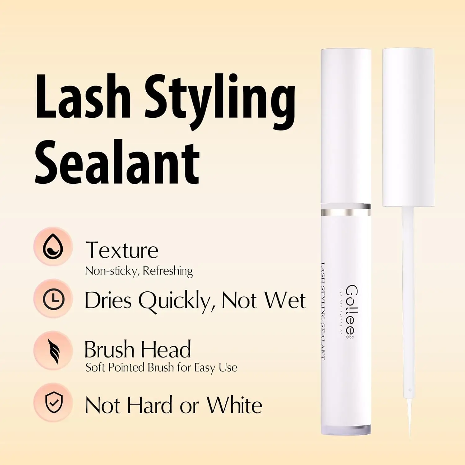 Герметик для ресниц Gollee прозрачный быстросохнущий долговечный наращивания