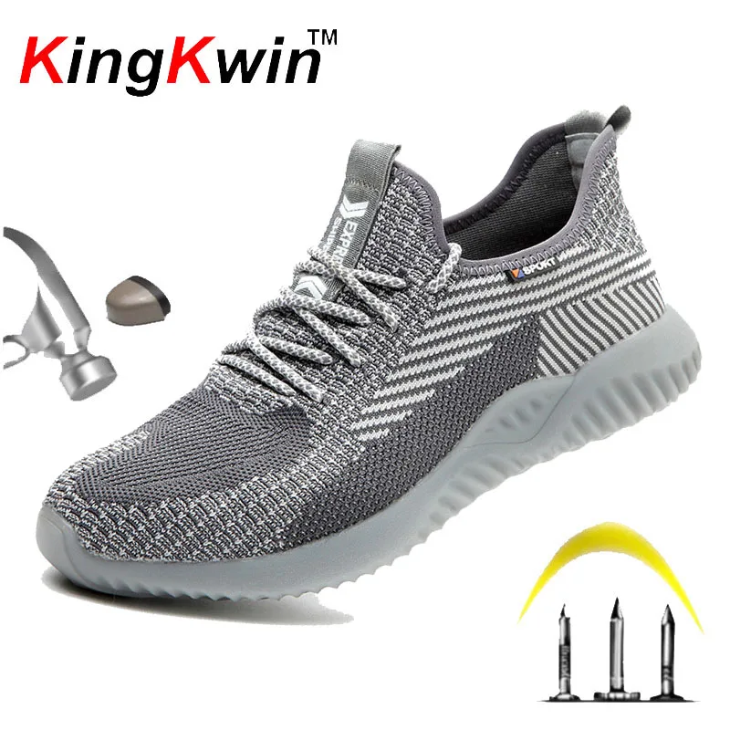 Men Work Safety Shoes Anti-puncture Working Sneakers Male Indestructible Boots Lightweight