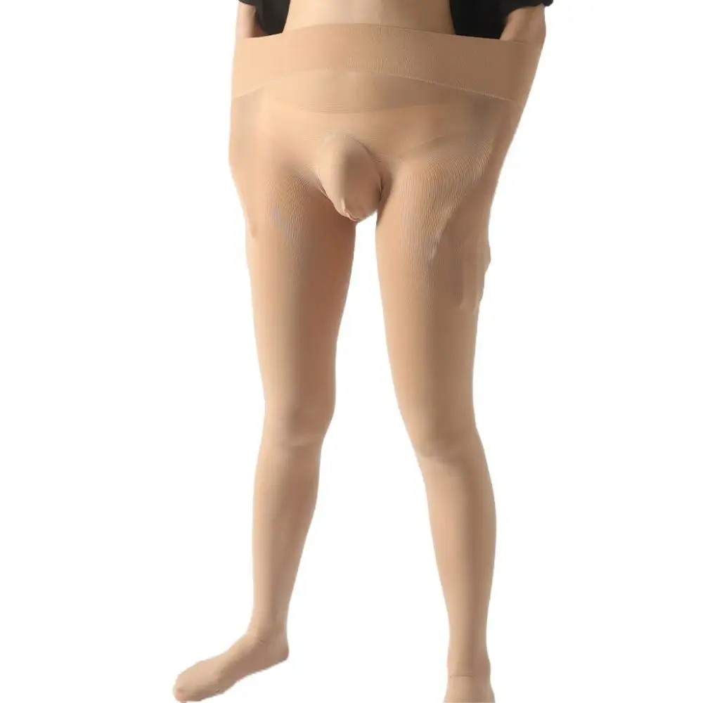 Casual Solid Color Men's Elastic Pantyhose High Deep Crotch Seamless Sheath Tights Bottom Pants Warm Long Johns Men Boy