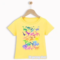 watercolor dinosaurs animal print tshirt for girlsboys kids clothes harajuku kawaii childrens clothing summer tops tee shirt
