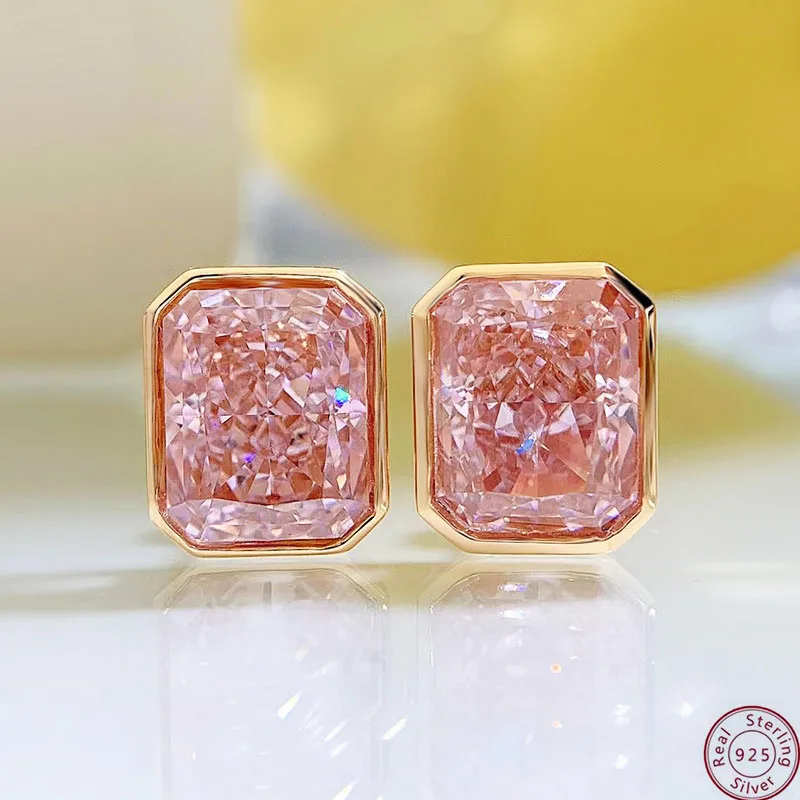 

Женские серьги-гвоздики из серебра 925 пробы, с квадратными камнями