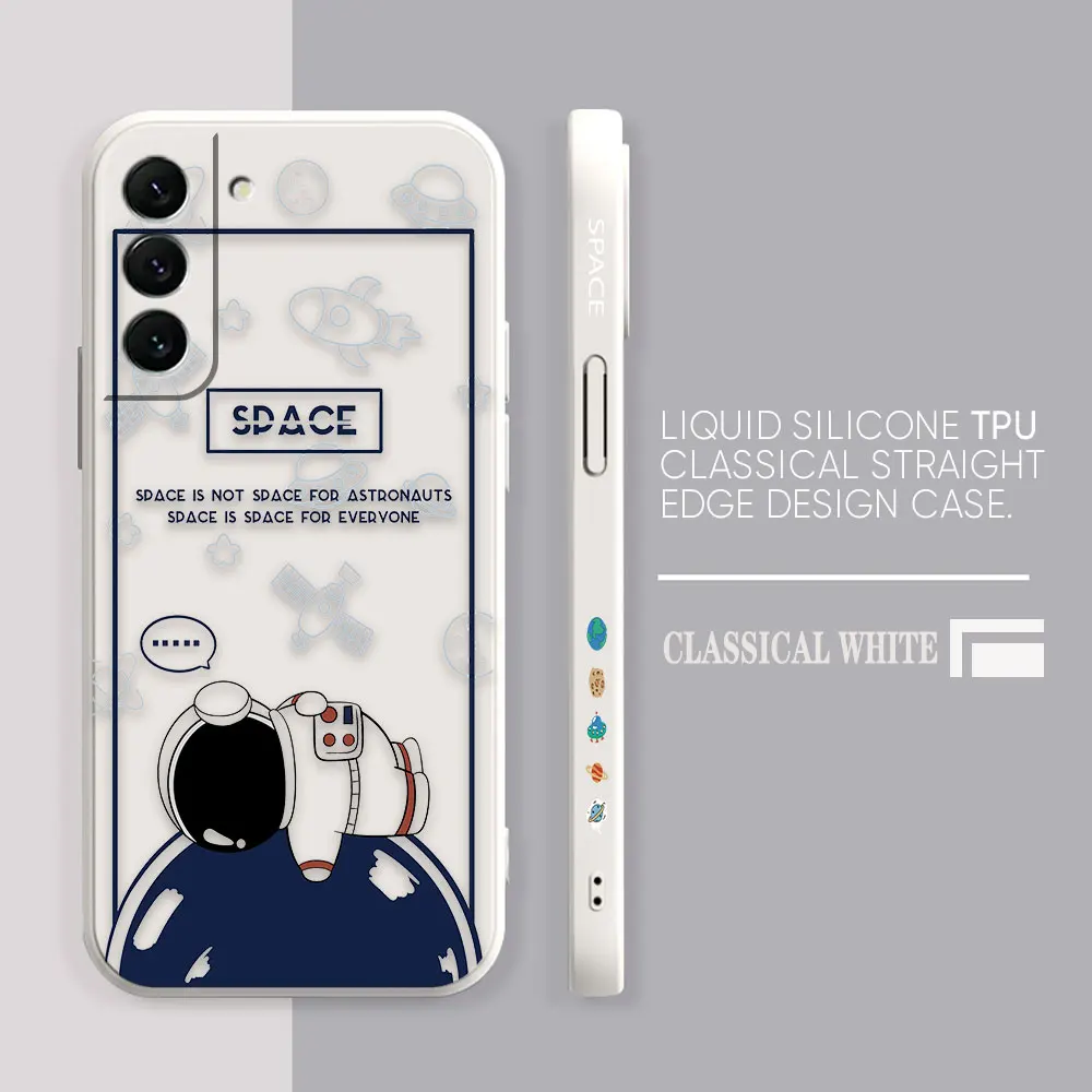 Case For Samsung Galaxy S23 S22 S21 S20 FE S11 S11E S10 S10E S30 Ultra Plus 4G 5G Case Funda Shell Happy Cartoon Astronaut Space