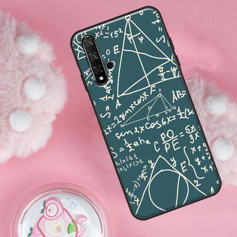 E mc2 формула Математика Смешные науки для Honor 50 чехол 8X 9X Huawei P20 P30 P40 Pro Mate 20 Lite P Smart 2019