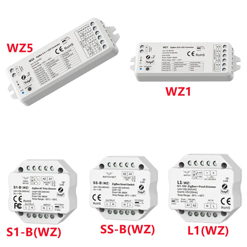 

Wi-FI RF 2.4G APP remote 5 in 1 RF Zigbee Serie (Tuya) for control RGB, RGBW, RGB+CCT, color temperature or single color strip