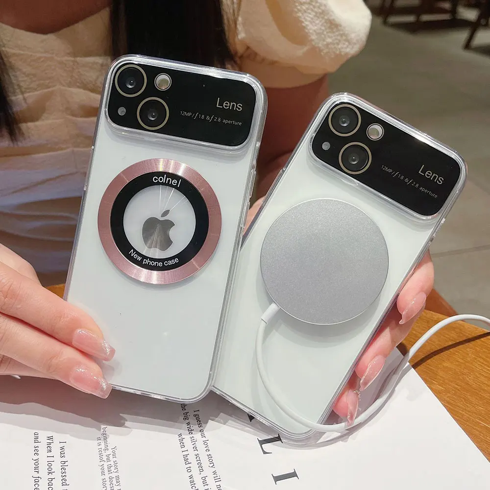 

Magnetic phone case For iPhone 14 pro max 13 Pro 12 Pro Max 7 8 Plus SE X XR XS 11 Pro Max Fashion Transparent iPhone 15 PRO MAX