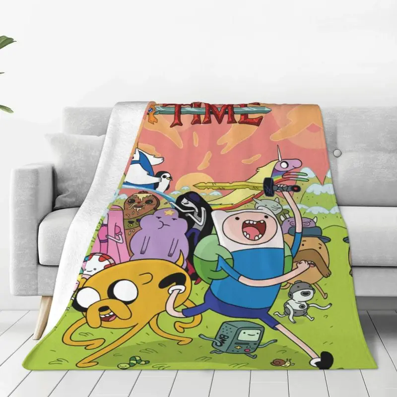 

Finn Jake Cartoon Adventure Time Blanket 3D Printed Soft Flannel Fleece Warm Throw Blankets for Home Bedding Sofa Bedspreads