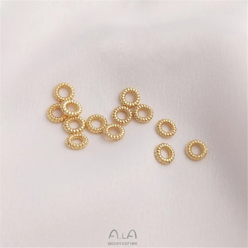 

14K plated gold filled Twist closed ring accessories 4.5mm manual link ring DIY bracelet head jewelry bead ring