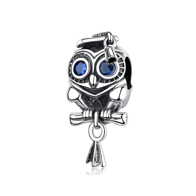 

New Original 925 Sterling Silver Bead Animal Wise Owl Graduation Sea Ocean Sky Charm Fit Pandora Bracelet DIY Women Jewelry