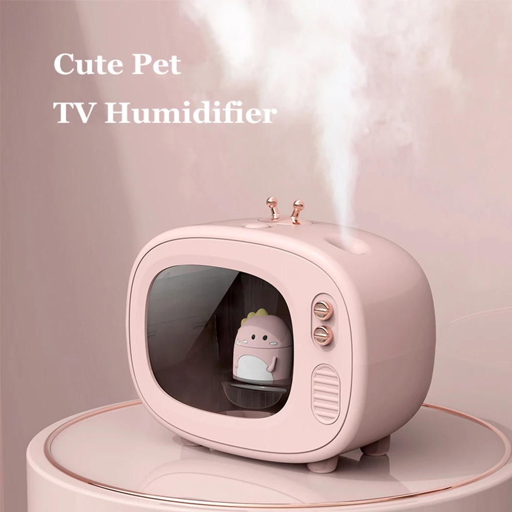 

Creative TV Wireless Air Humidifier USB Rechargeable Ultrasonic Cool Mist Water Diffuser with LED Light Cute Pet Humidificador