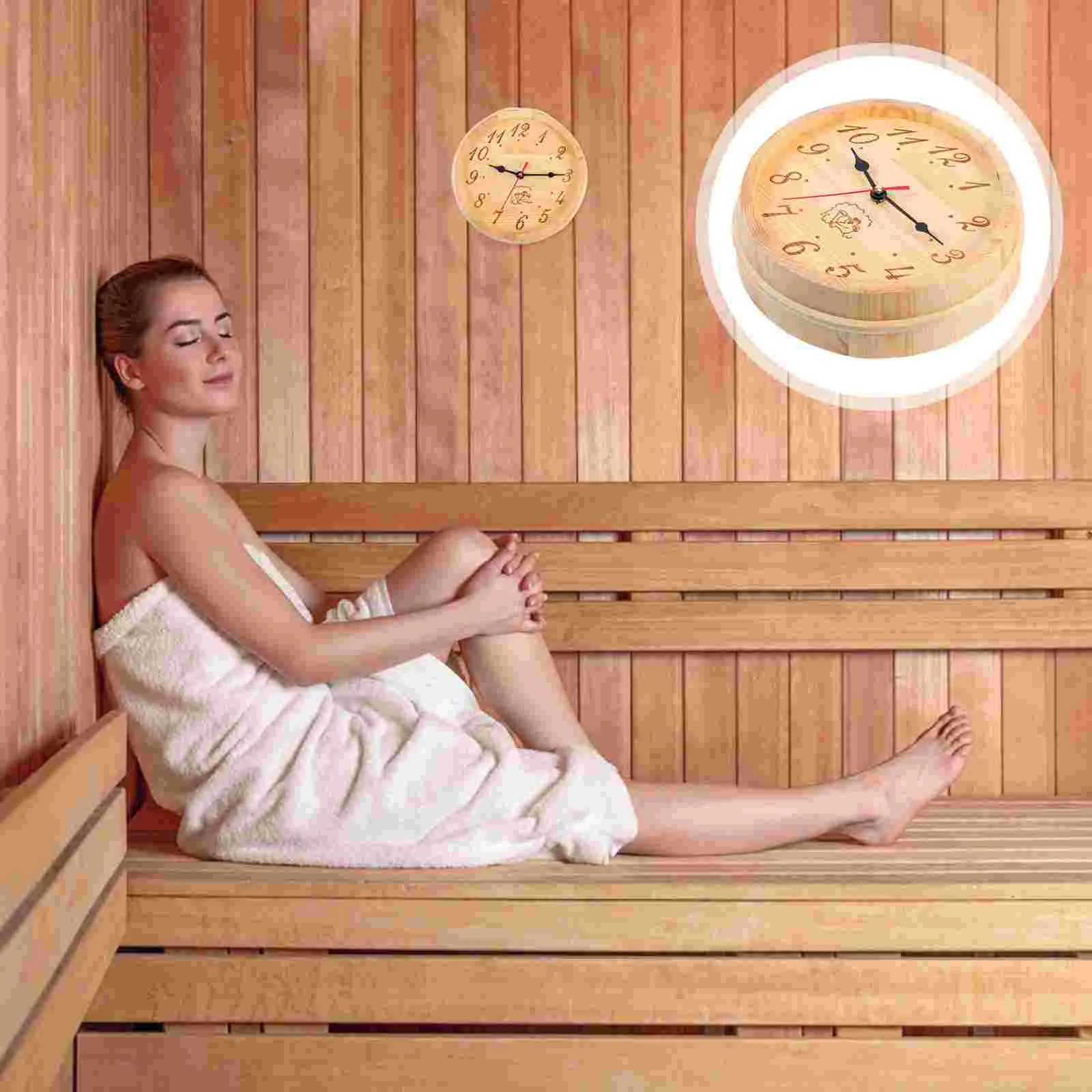 

High Temperature Resistance Sauna Wooden Clock Decor 15 Minute Hourglass Wall
