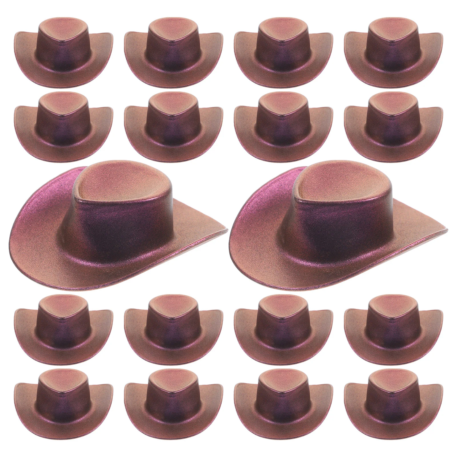 

20 Pcs Mini Cowboy Hat Tiny House Delicate Miniature Hats Ornament Plastic