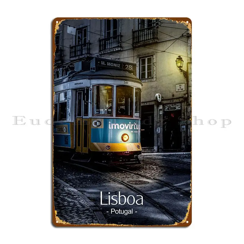 ТРАМ в Лиссабоне ночью, металлические знаки, настенная пещера, паб, таблички на заказ, жестяной знак паба постер
