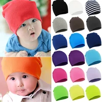 boys and girls hat baby solid color sleeve cap spring autumn and winter childrens hat infant beanie newborn warm hat