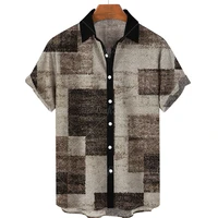 2022 3d mens hawaiian shirt men 5xl breathable summer stitching retro shirts for men single row button short sleeve men tops