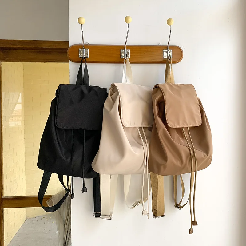 

Casual Nylon Flap Backapcks for Women Simple Backpack for Teenager and Girls Harajuku Students Bag Travel Bag 2023