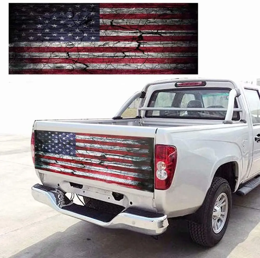 

Practlsol Car Decals- 1 Pcs American Flag Decal Truck Stickers-Rear Window Decal,Car Decal Vinyl for Car/Truck/SUV/, Univers