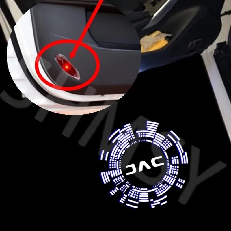 

2X для Jac S3 S5 A30 A13 T6 T8 M4 M2 Светодиодный логотип на дверь автомобиля Лампа приветствия Проектор Ghost Shadow Courtesy Атмосфера Свет Аксессуары