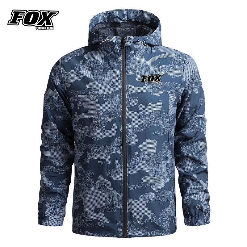 

Fox Cycling Team Jacket Men's Windbreaker Mountain Bike Breathable Riding Racing Off Road Bicycle Clothing Windproof Mtb Jacket