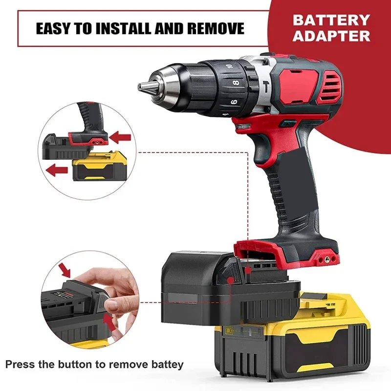 Преобразователь адаптера для литий-ионной батареи Dewalt 18 в 20 DCB182 DCB205