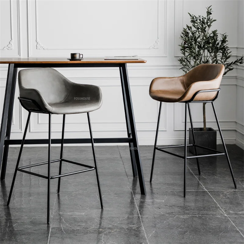 

Скандинавский барный стул из кованого железа для кухни, мебель для дома, роскошный креативный барный стул для кафе, простой удобный высокий стул