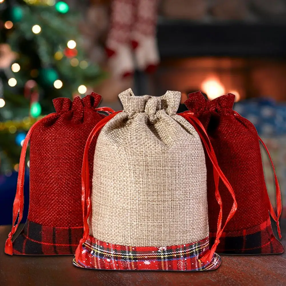 

1Set Christmas Advent Calendar Bag Exquisite Christmas Style Wooden Hang Tag Clips Fine Workmanship Countdown Hanging Drawstring