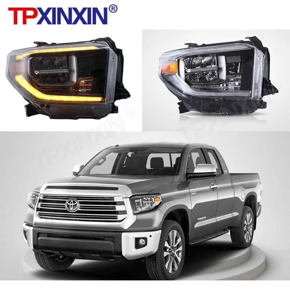 

For TOYOTA Tundra LED Head Lamps 2014 year Chrome Housing for Original car with Auto motor LCD headlights Turn Signal