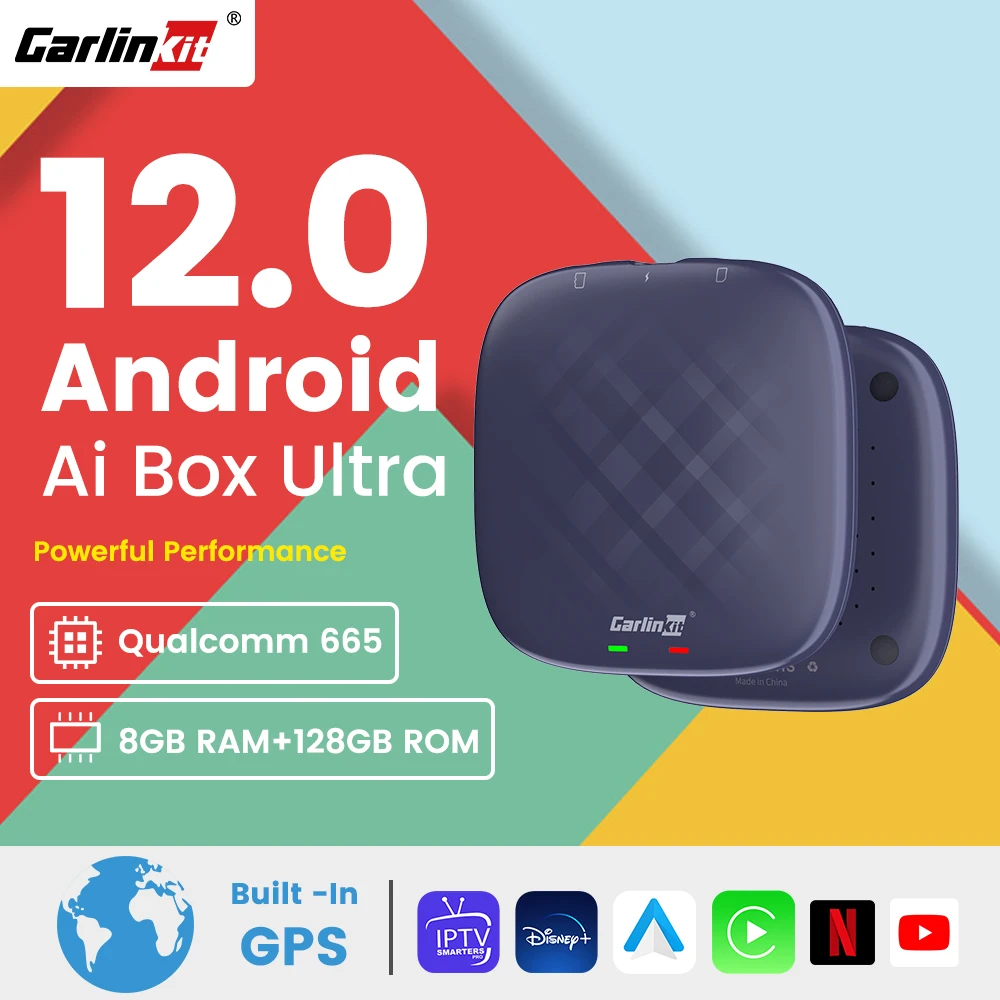 

Carlinkit Ultra Android 12 Tv Box Qualcomm 6125 8+128GB CarPlay/Android Auto Wireless Built-in Youtube Netfilx IPTV Spotify
