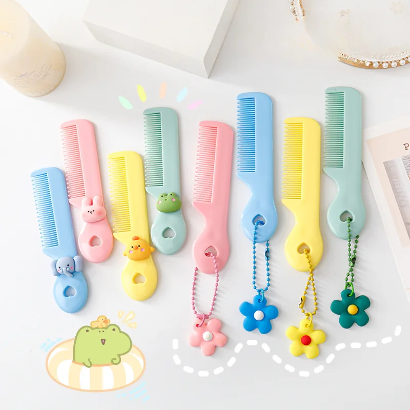 

1PC Cute Cartoon Flower Animal Colored Hair Comb Hair Brushes for Baby Girl Travel Accessories Outside Portable Mini Pocket Comb