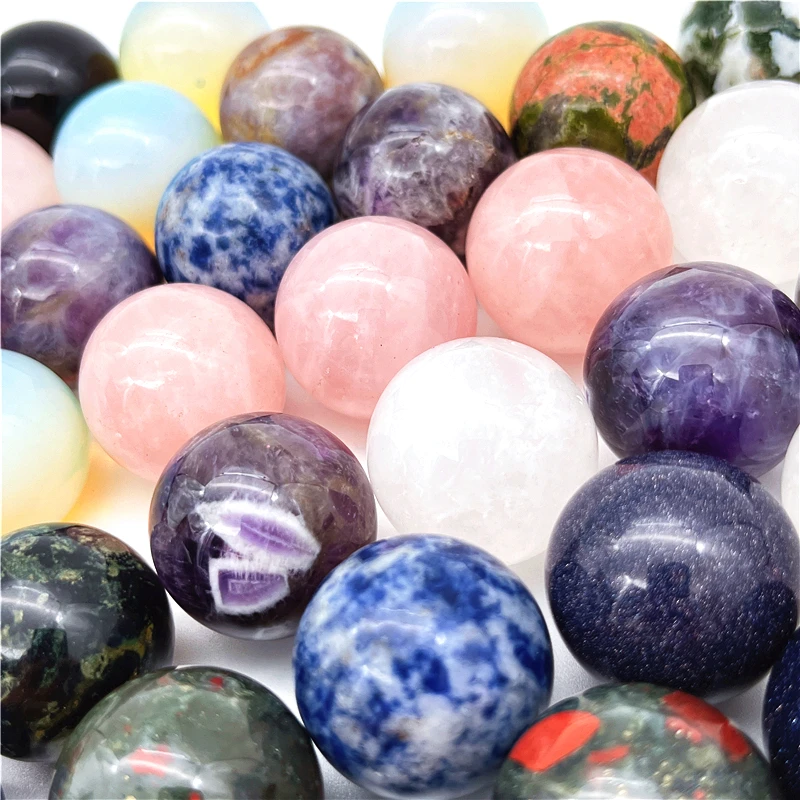 

Drop shipping 25MM Natural Stones Ball Healing Crystals Balls Home Decoration Reiki Wicca Chakra Gemstone Sphere Rocks