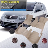car floor mats for citroen c2 20042013 rugs carpets leather mat auto durable pad interior parts car accessories 2005 2006 2007