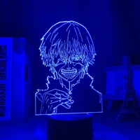 tokyo ghoul anime 3d lamp ken kaneki light for bedroom decor nightlight 16 colorful touch acrylic bedside lamp kid gift