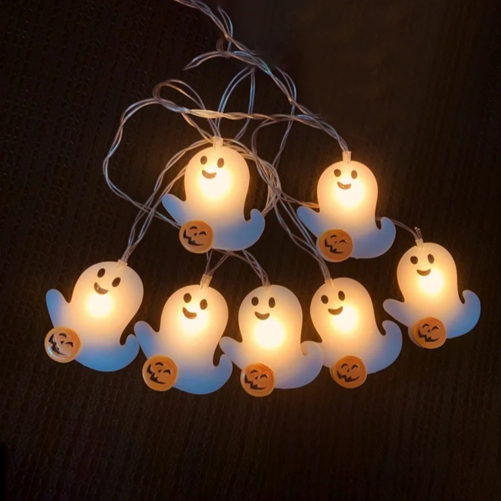 

Halloween Ghost Ornaments String Lights Realistic Shapes Ghost String Lamp Hanging Ornament Easy Use for Home Holiday Part Decor