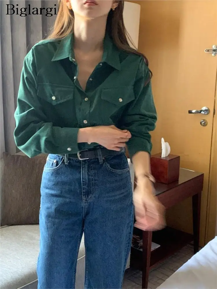 

Autumn Shirts Tops Women Korea Style Casual Loose Ladies Blouses Fashion Long Sleeve Office Woman Shirt Top 2023 Chemise Femme