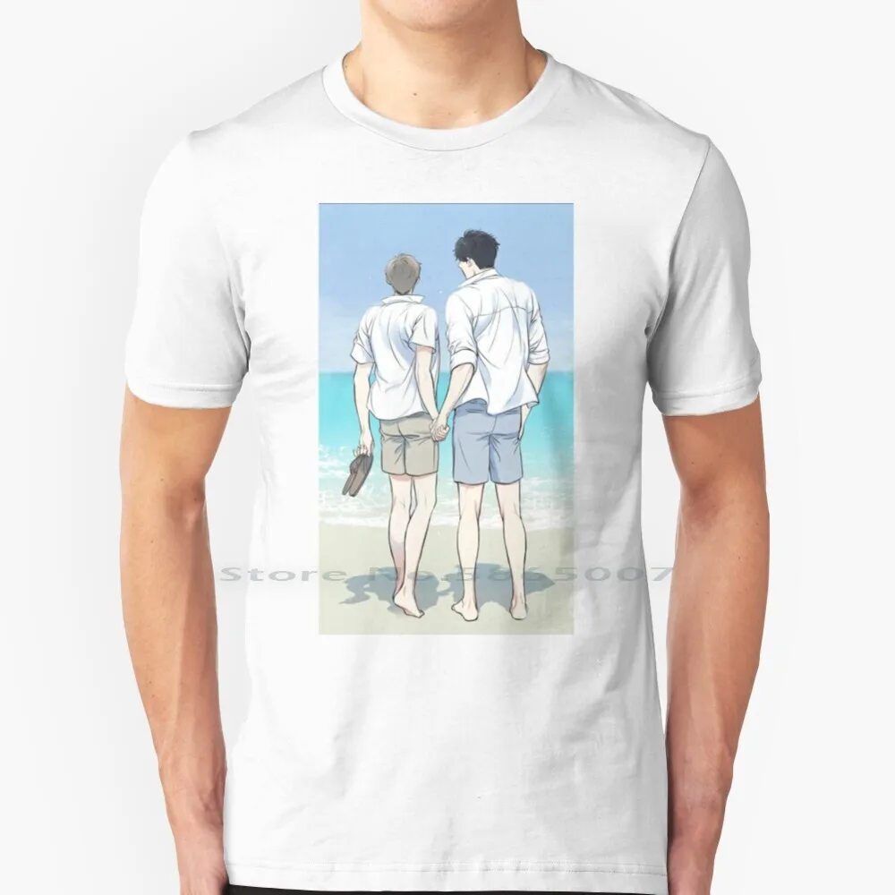 

T Shirt 100% Cotton Yaoi Love Manga Solo Leveling Mingwa Cute Couple Kawai Fanart Big Size 6xl Tee Gift Fashion