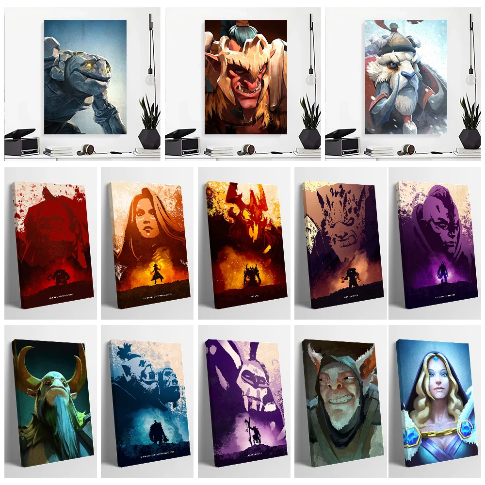 Фото Печать на холсте Dota2, идеальный подарок для любителей, персонализированный настенный постер для украшения комнаты, современные украшения для дома, декор №2
