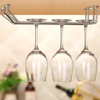 2 Row Wine Glass Rack Kitchen Bar Pub Stemware Holder Saving Space Wine Glass Storage Hanger