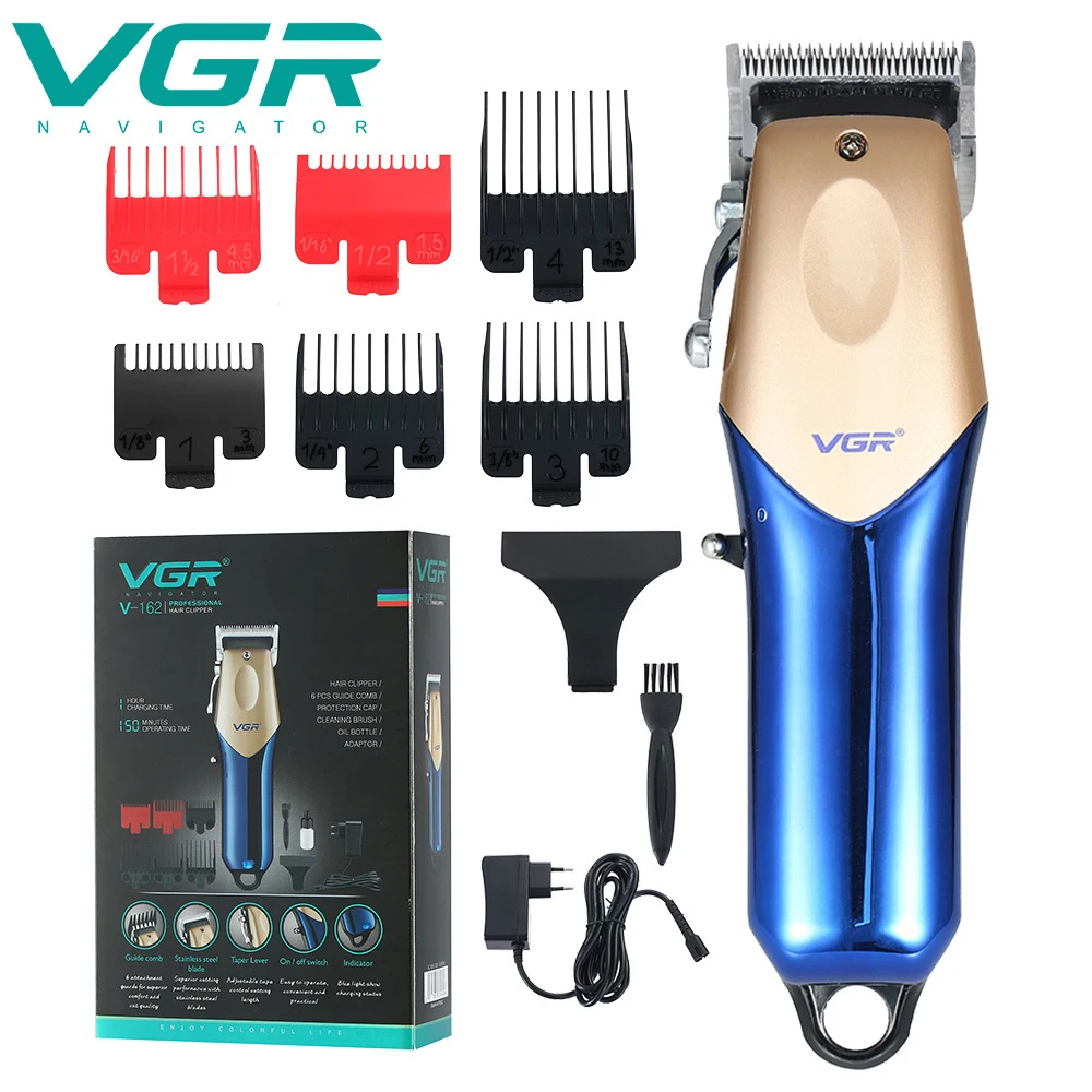 

VGR V-162 Hair Clipper,Blade adjustable USB Rechargeable Oil Head Hair Trimmer,New Carving Haircut Electric Cutter