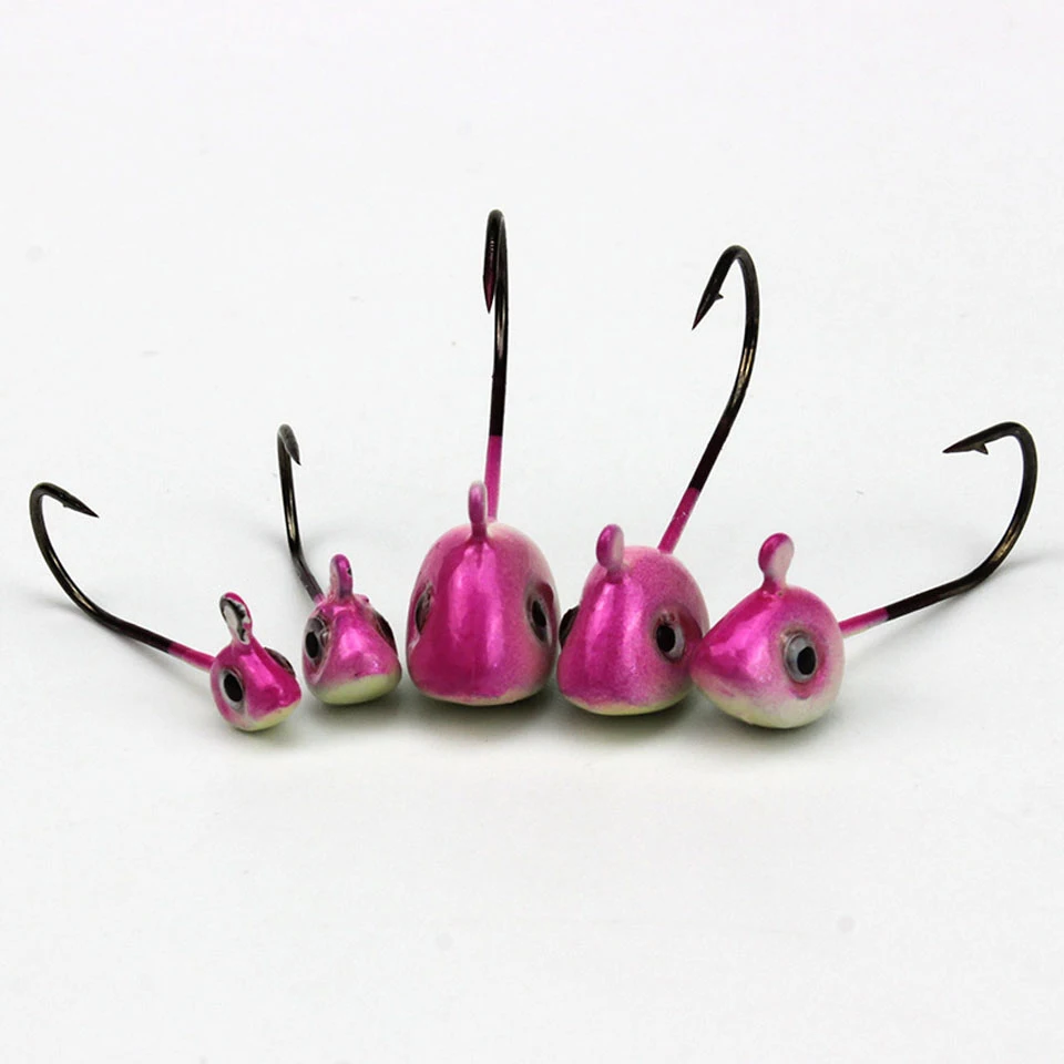 

5PCS/Lot Mini Jig Fishhook Head Hook 0.5g/1g/2g/3g/4g/5g Simulation Bait Jigs Artificial Lure Match Worm Grub anzol para Pesca