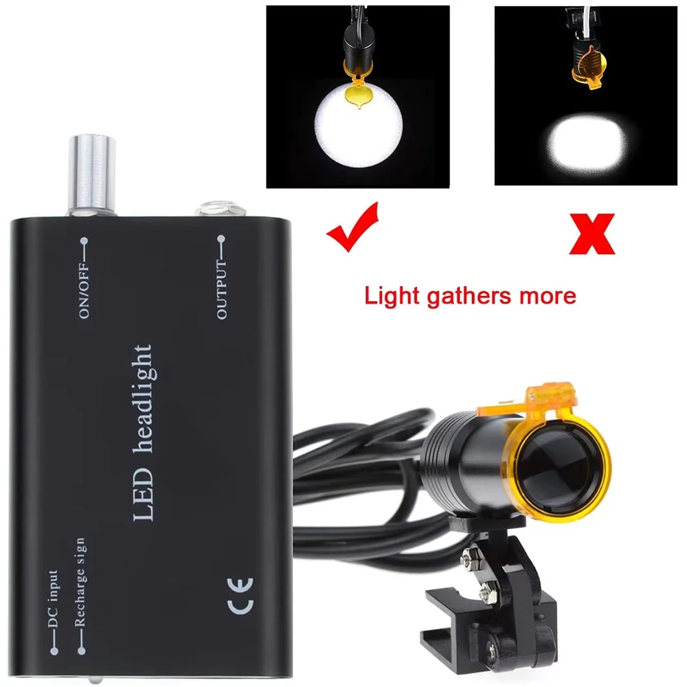 Стоматологическая фара 5 Вт с желтым фильтром стоматологическая налобная лампа