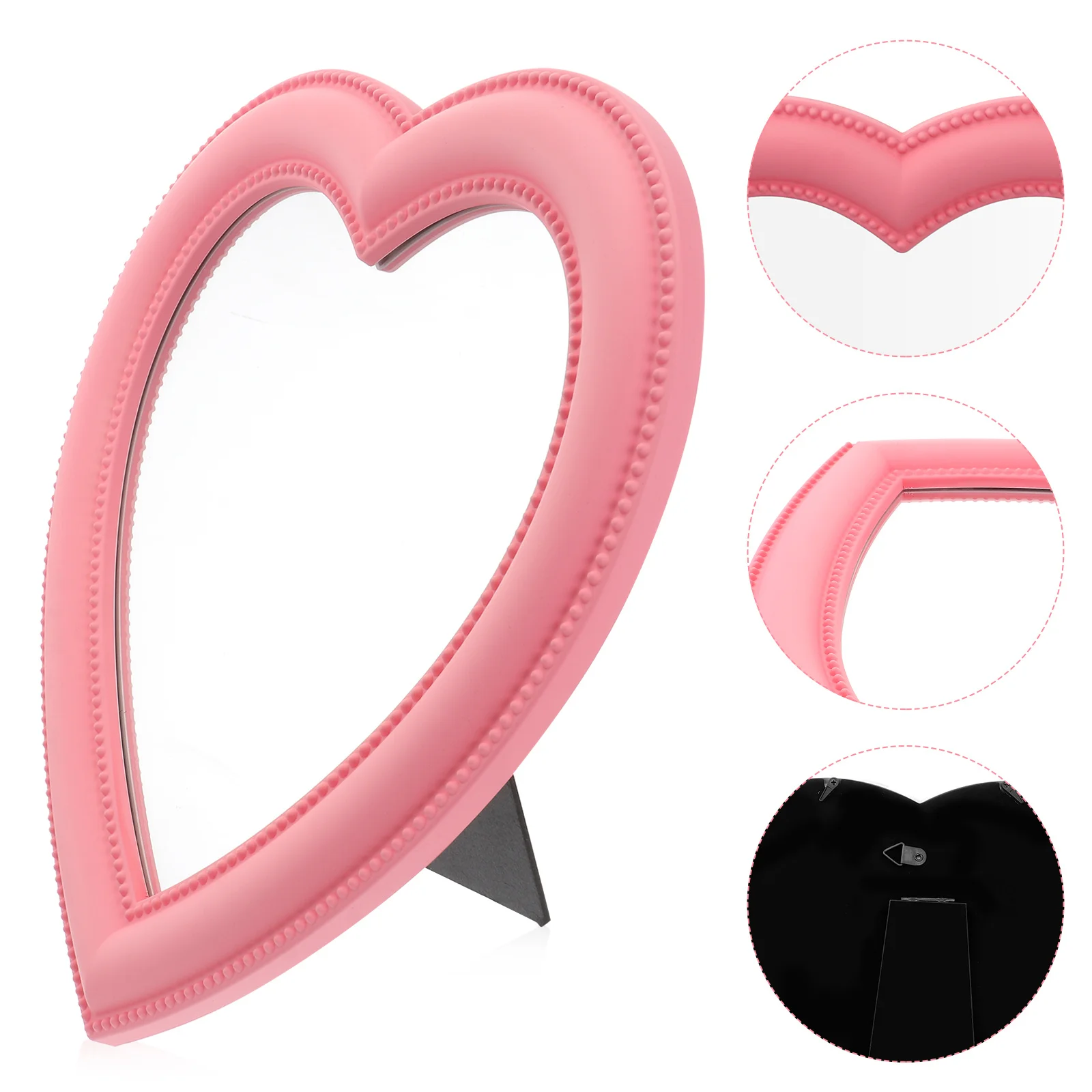 

Bedroom Tabletop Mirror Love Heart Shaped Mirror Two Sided Makeup Mirror Desktop Ornament for Ladies