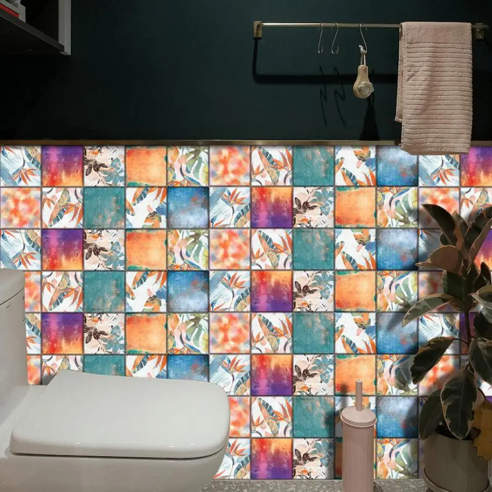 

Wall Stickers 10Pcs Wall Sticker Waterproof No Residue PVC Abstract Pattern Wall Mural Decal Household Supplies